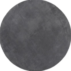 New Muebles tifón Alfombra de pelo corto suave lavable HUARTE antracita Ø 80 cm Antracita