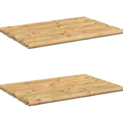 Clearance Muebles tifón Alfombrillas de baño 2 unidades bambú 50x35 cm Marrón