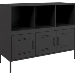 Best Muebles tifón Aparador acero negro 100,5x39x79 cm Negro