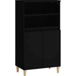 Best Muebles tifón Aparador alto madera contrachapada negro 60x36x110 cm Negro