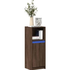 Best Muebles tifón Aparador con LED madera ingeniería marrón roble 38x34x100 cm Marrón