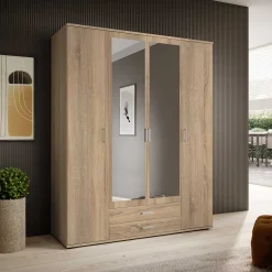 Best Muebles tifón Armario 4 puertas batientes CARLA Roble sonoma
