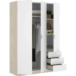 Clearance Muebles tifón Armario con 3 puertas 3 cajones NESS 105
