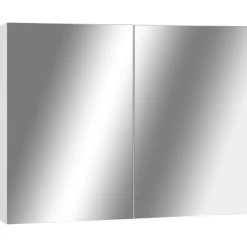 Best Muebles tifón Armario de baño con espejo MDF blanco 80x15x60 cm Blanco