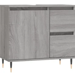 Best Muebles tifón Armario de baño madera contrachapada gris Sonoma 65x33x60 cm Gris
