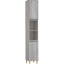 Best Muebles tifón Armario de baño madera contrachapada gris Sonoma 30x30x190 cm Gris