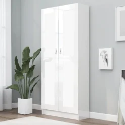 Best Muebles tifón Armario de libros contrachapada blanco brillo 82,5x30,5x185,5cm Blanco