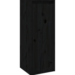 Best Muebles tifón Armario de pared de madera maciza de pino negro 30x30x80 cm Negro