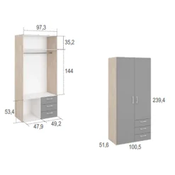 Best Muebles tifón Armario JOVEN 31 Albo