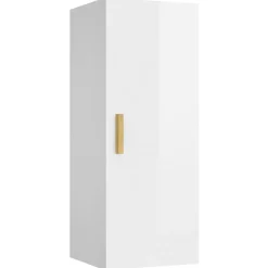 Best Muebles tifón Armario pared madera contrachapada blanco brillo 34,5x34x90 cm Blanco
