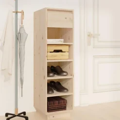 Best Muebles tifón Armario zapatero de madera maciza de pino 30x34x105 cm Marrón