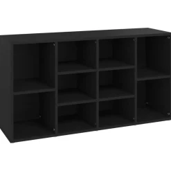 Best Muebles tifón Banco zapatero de madera contrachapada negro 103x30x54,5 cm Negro