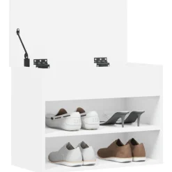 Best Muebles tifón Banco zapatero de madera de ingeniería blanco 60x30x45 cm Blanco