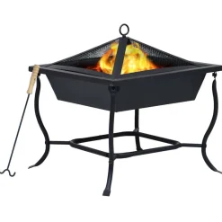 Best Muebles tifón Brasero de acero negro 42x42x45 cm Negro