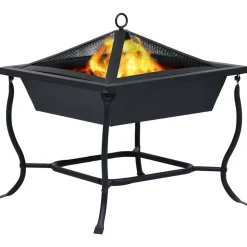 Best Muebles tifón Brasero de acero negro 42x42x45 cm Negro