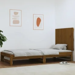 Best Muebles tifón Cabecero cama pared madera maciza pino marrón miel 82,5x3x60 cm Marrón