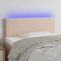 Best Muebles tifón Cabecero con LED cuero sintético color capuchino 100x5x78/88 cm Marrón