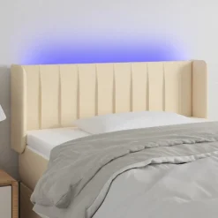 Best Muebles tifón Cabecero con LED de tela crema 83x16x78/88 cm Crema