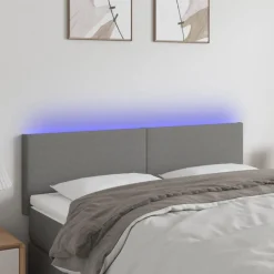 Fashion Muebles tifón Cabecero con LED de tela gris oscuro 144x5x78/88 cm Gris
