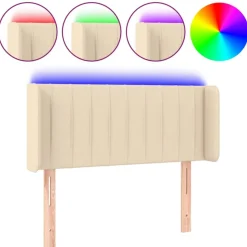 Best Muebles tifón Cabecero con LED de tela crema 83x16x78/88 cm Crema