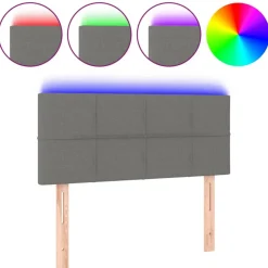 Best Muebles tifón Cabecero con LED de tela gris oscuro 80x5x78/88 cm Gris