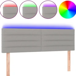 Best Muebles tifón Cabecero con LED de tela gris claro 144x5x78/88 cm Gris