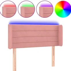Discount Muebles tifón Cabecero con LED de terciopelo rosa 83x16x78/88 cm Rosa