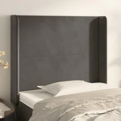 Discount Muebles tifón Cabecero con orejas de terciopelo gris oscuro 103x16x118/128 cm Gris