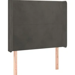 Discount Muebles tifón Cabecero con orejas de terciopelo gris oscuro 103x16x118/128 cm Gris