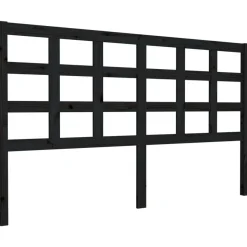 Discount Muebles tifón Cabecero de cama madera maciza de pino negro 165,5x4x100 cm Negro