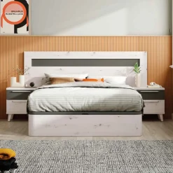 Clearance Muebles tifón Cabecero y 2 mesitas con patas YOMIL 522