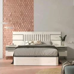 Clearance Muebles tifón Cabecero y 2 mesitas con patas YOMIL 552