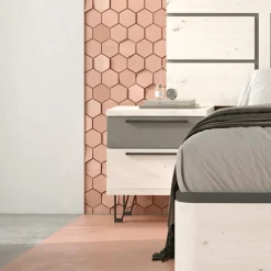 Clearance Muebles tifón Cabecero y 2 mesitas con patas YOMIL 552