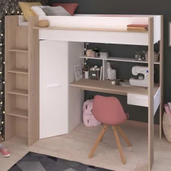 Fashion Muebles tifón Cama alta con escritorio CINTRA | cama de 90