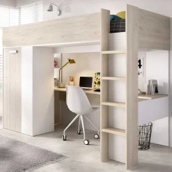 Discount Muebles tifón Cama alta con mesa de estudio INMO