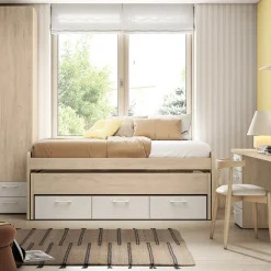 Best Muebles tifón Cama compacto curvo JOVEN 167 Sahara-gris coco