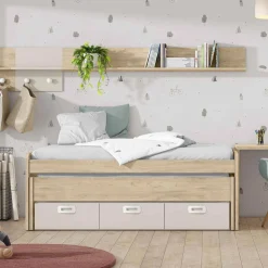 Best Muebles tifón Cama compacto curvo JOVEN 167 Sahara-gris coco