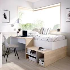 Fashion Muebles tifón Cama con escritorio y estantes KRAVIT