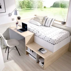 Fashion Muebles tifón Cama con escritorio y estantes KRAVIT