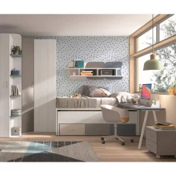 Discount Muebles tifón Cama doble compacta y 3 cajones VITA 08
