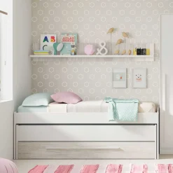 Clearance Muebles tifón Cama doble con cajón y estante VICTORIA