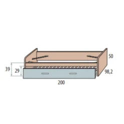 Discount Muebles tifón Cama nido con corona para somier de arrastre VITA19