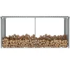 Outlet Muebles tifón Casetilla para leña acero galvanizado gris 330x92x153 cm Gris