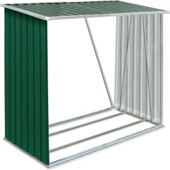 Hot Muebles tifón Casetilla para leña acero galvanizado verde 163x83x154 cm Verde