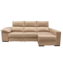 Discount Muebles tifón Chaise longue ALBORÁN Marrón claro Izquierda vista de frente