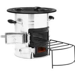 Hot Muebles tifón Cocina leña camping acero inoxidable plateado 51,5x35x30,5 cm Plateado
