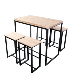Discount Muebles tifón Conjunto mesa alta + 4 taburetes modelo NAGANO