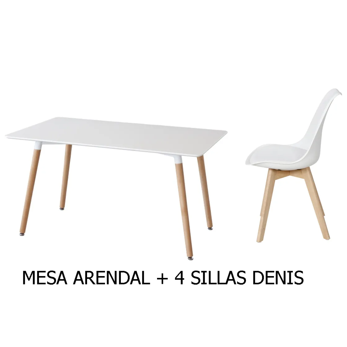 Best Muebles tifón Conjunto mesa ARENDAL+ 4 sillas DENIS