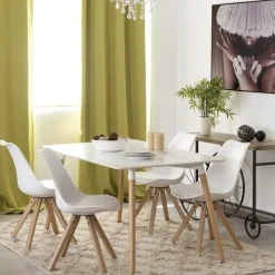 Clearance Muebles tifón Conjunto mesa de comedor ARENDAL y 4 sillas ELSA