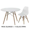 Discount Muebles tifón Conjunto mesa ISLANDIA+ 4 sillas EMMA